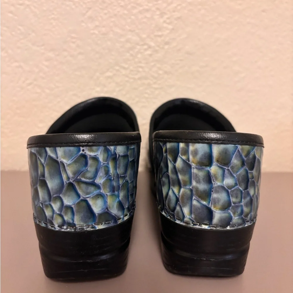 Dansko Blue Patterned Clogs - Picture 4 of 6